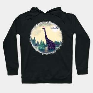 Brontosaurus and Velociraptor Christmas Hoodie